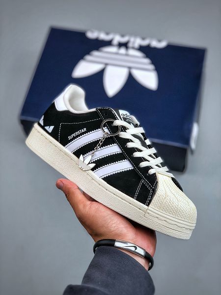 adidas貝殼頭 小怪獸聯名-黑白卡通 2025新款男女生低幫休閒板鞋