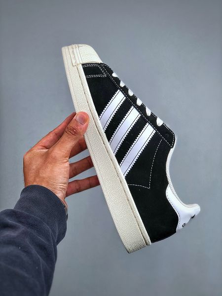 adidas貝殼頭 小怪獸聯名-黑白卡通 2025新款男女生低幫休閒板鞋