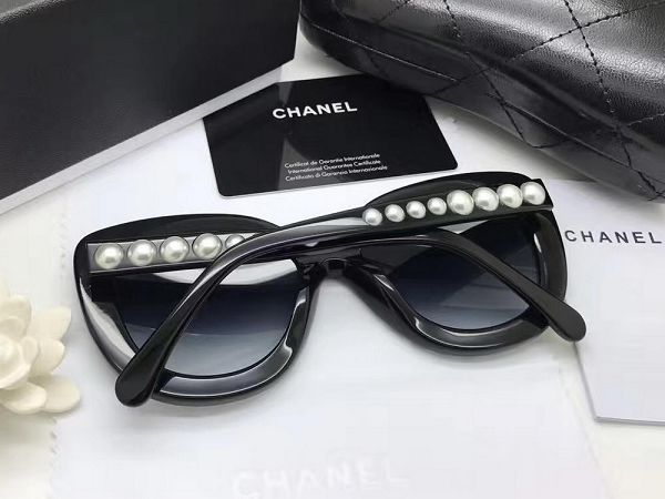 chanel眼镜 香奈儿2017新款墨镜 香奈儿02款奢华珍珠系列太阳眼镜