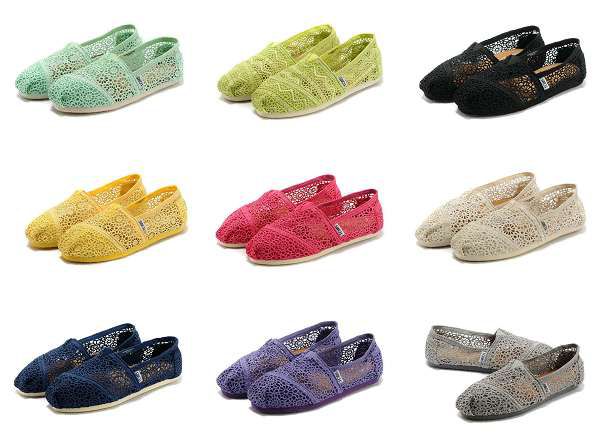 toms鞋 經典鞋款 鏤空蕾絲女士平底帆布單鞋