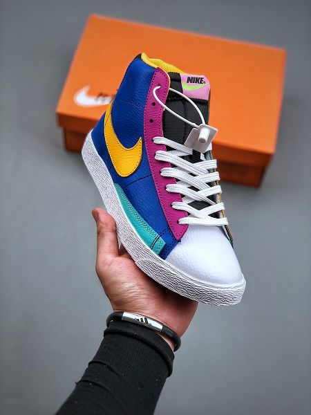 NIKE BLAZER Mid 2021新款 彩色拼接開拓者高幫男女款運動休閑鞋