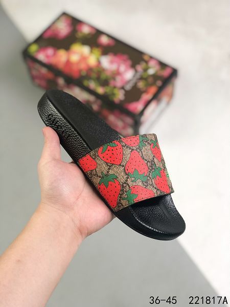 Gucci 2022新款 古奇主推款男女生3D印花一字拖鞋