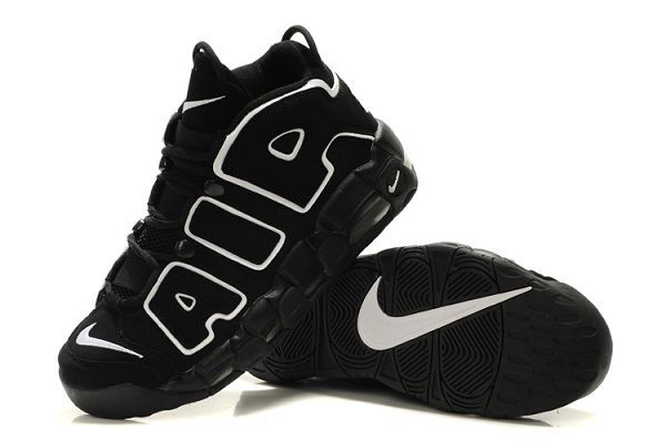 nike air more uptempo pippen 皮蓬大AIR系列 全氣墊鞋情侶款運動鞋 黑白色