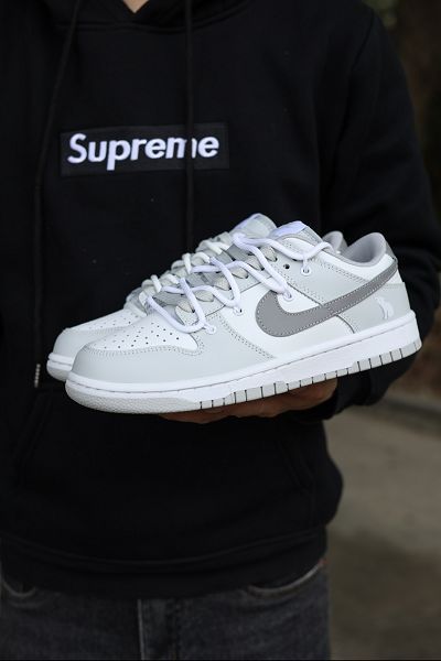 Nike SB Dunk Low 2023新款 白灰綁帶男女款運動滑板板鞋