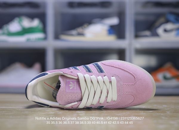 Notitle x Adidas Originals Samba OG Pink 桑巴舞系列 全新男女款聯名粉牛仔深藍低幫休閒運動板鞋