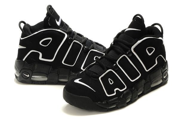 nike air more uptempo pippen 皮蓬大AIR系列 全氣墊鞋情侶款運動鞋 黑白色