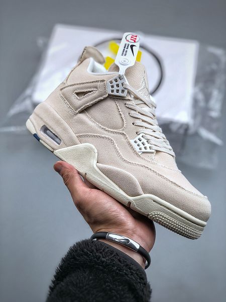 Air Jordan 4 Retro Canvas 小Levis 2023全新男女款米白帆布籃球鞋