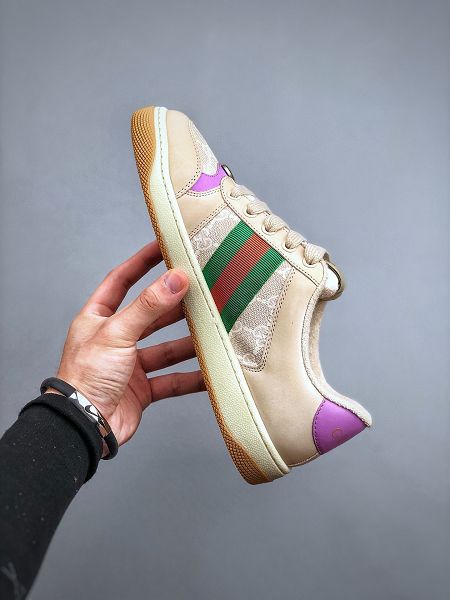 Gucci Distressed Screener sneaker 2022新款 古馳經典原型復古百搭做舊小髒鞋