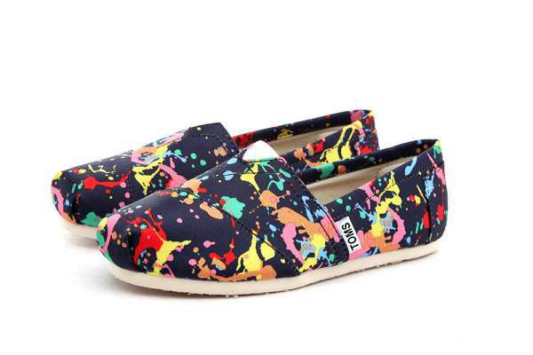 toms鞋 經典鞋款 花紋男女平底帆布鞋