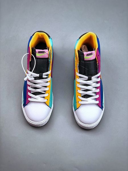 NIKE BLAZER Mid 2021新款 彩色拼接開拓者高幫男女款運動休閑鞋