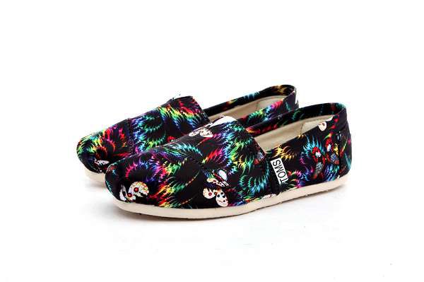 toms鞋 經典鞋款 花紋男女平底帆布鞋