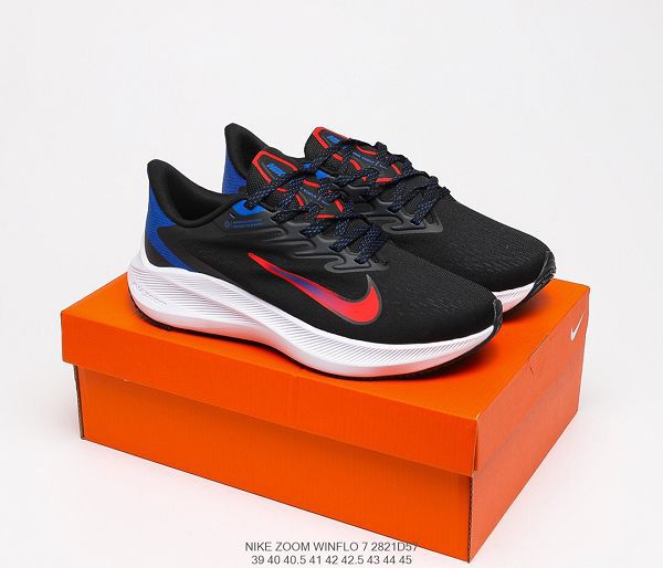Nike Zoom WINFLO 7 2021新款 後掌氣墊男款休閒慢跑鞋 帶半碼