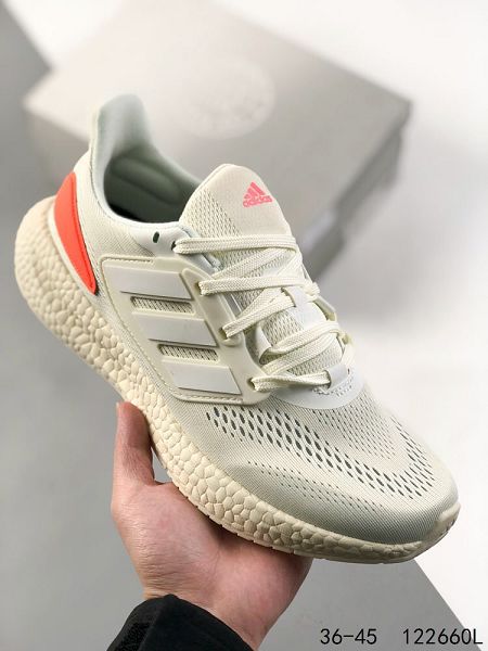 Adidas PureBOOST 22 LTD 2023新款 飛織系列爆米花高彈男女款慢跑鞋