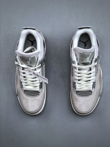 Air Jordan 4 Retro Frozen Moments 麂皮灰電鍍銀色 情侶款運動鞋