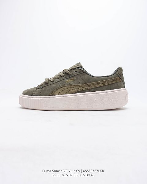 PUMA SMASH v2 VULC CV 2022新款 低幫皮面厚底增高女款老爹鞋