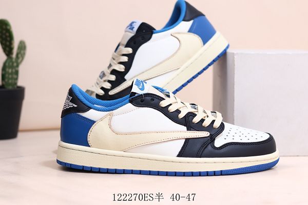 Nike Air Jordan 1 Retro Low 2021新款 喬丹1代白藍倒勾低幫男款籃球鞋