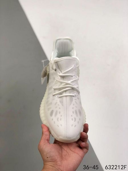 Adidas Yeezy Boost 350 V2 2021新款 男女款椰子輕便爆米花運動慢跑鞋 帶半碼