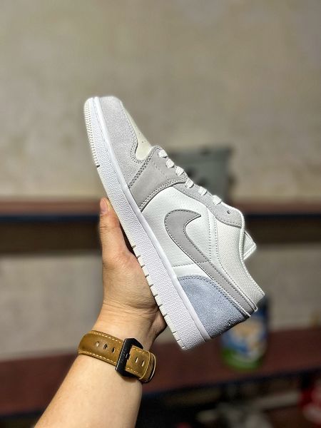 Air Jordan 1 Low Paris 低幫白灰色 小巴黎情侶運動鞋