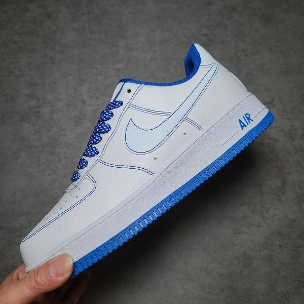 Nike Air Force 07 藍白簽字筆 2022新款 全掌內置蜂窩氣墊男女款低幫板鞋