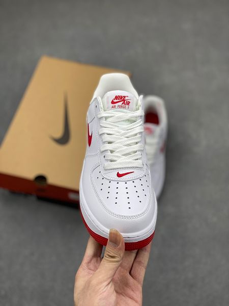 Nike Air Force 1 空軍一號系列 2023全新男女款白紅色休閒運動板鞋 