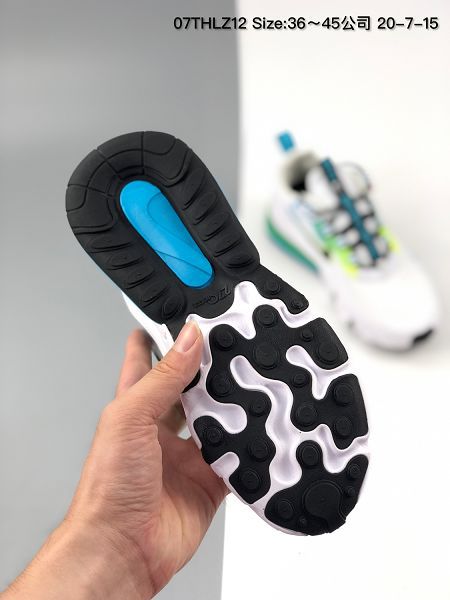 Nike Max 270 React 2020新款 混合科技半掌氣墊情侶款慢跑鞋 huali