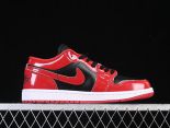 Air Jordan 1 Low 2025新款男生漆皮黑紅 低幫文化休閒板鞋