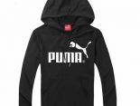 puma 帽t 白字母logo印花時尚情侶純色棉質休閒衛衣 黑色